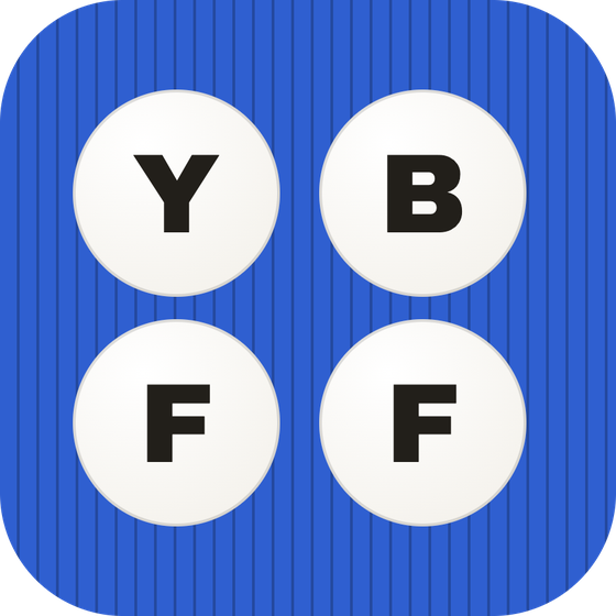 YBFF logo — a blue tile with four cream circles reading Y, B, F, F.